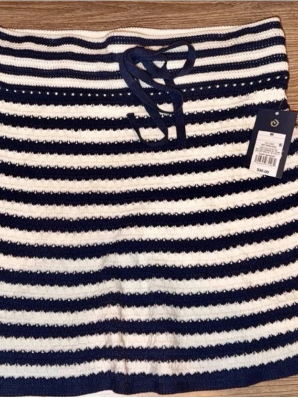 Universal Thread Navy & White Striped Knit Mini Skirt